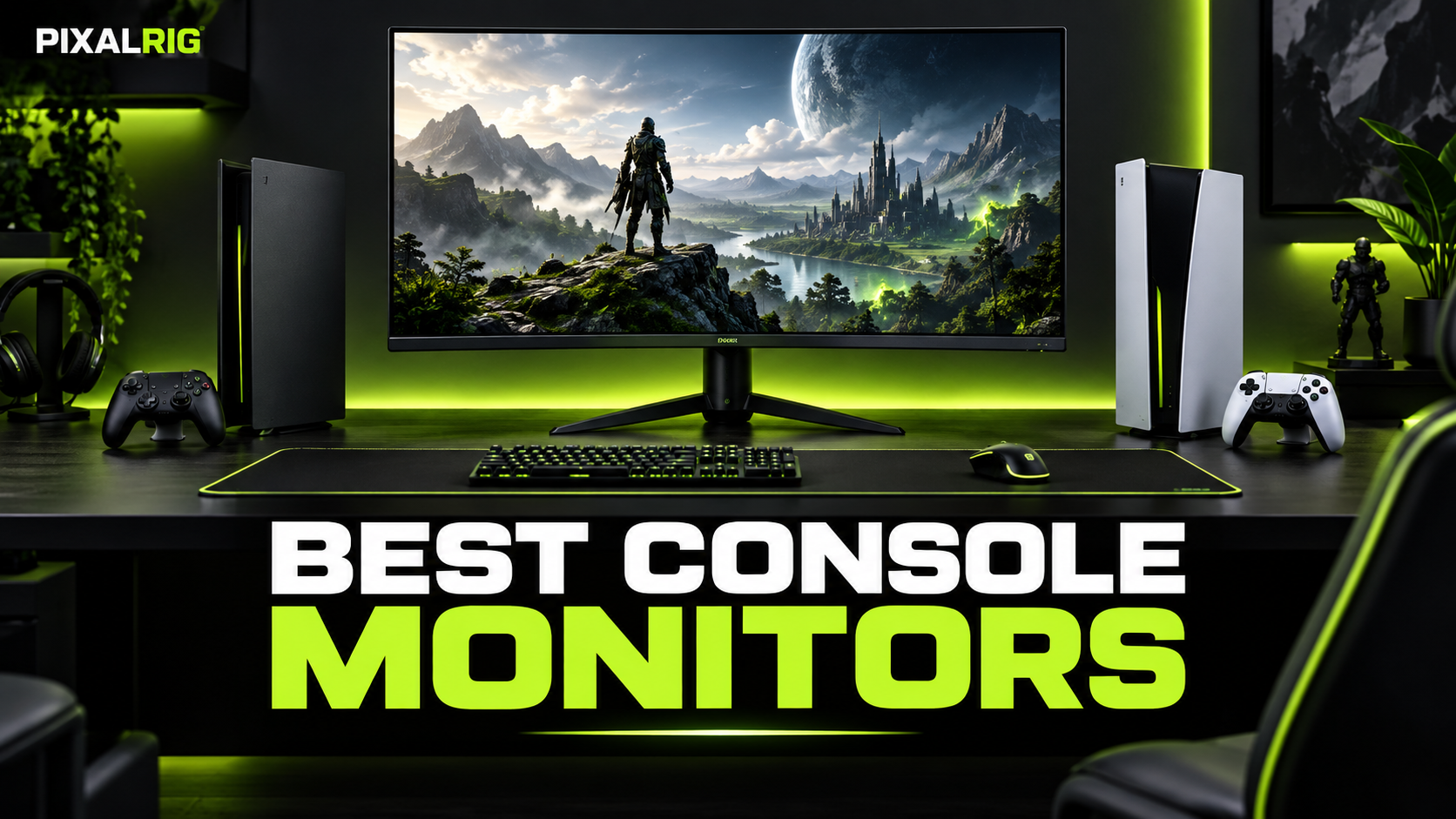Gaming monitor setup for PS5 Pro and Xbox Series X consoles