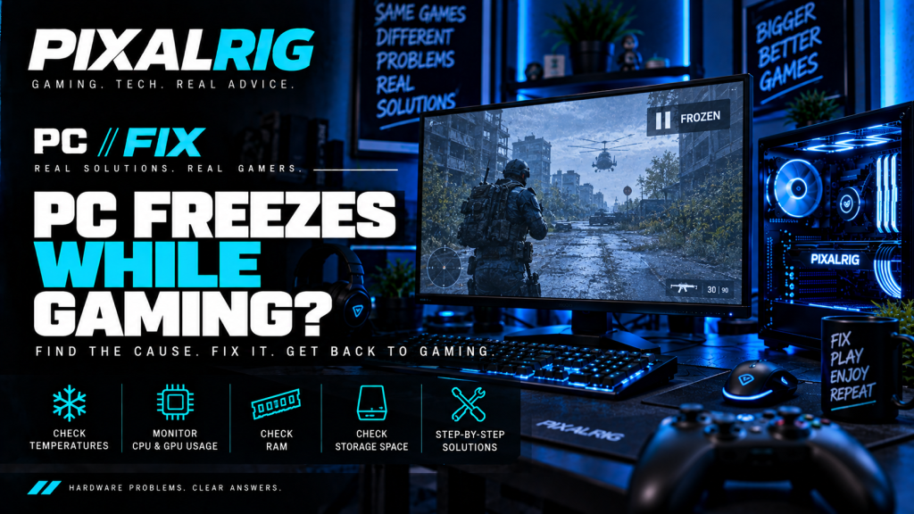 PC freezes while gaming troubleshooting cover