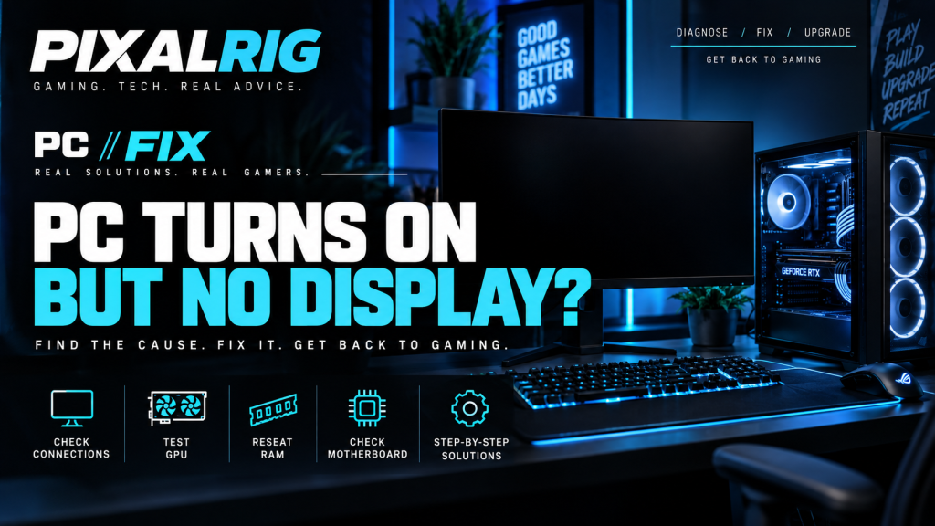 PC turns on but no display troubleshooting cover