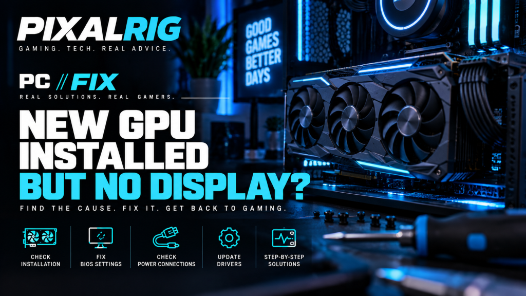 New GPU installed but no display troubleshooting cover