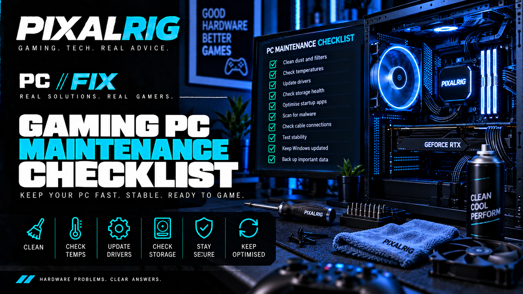 Gaming PC maintenance checklist cover