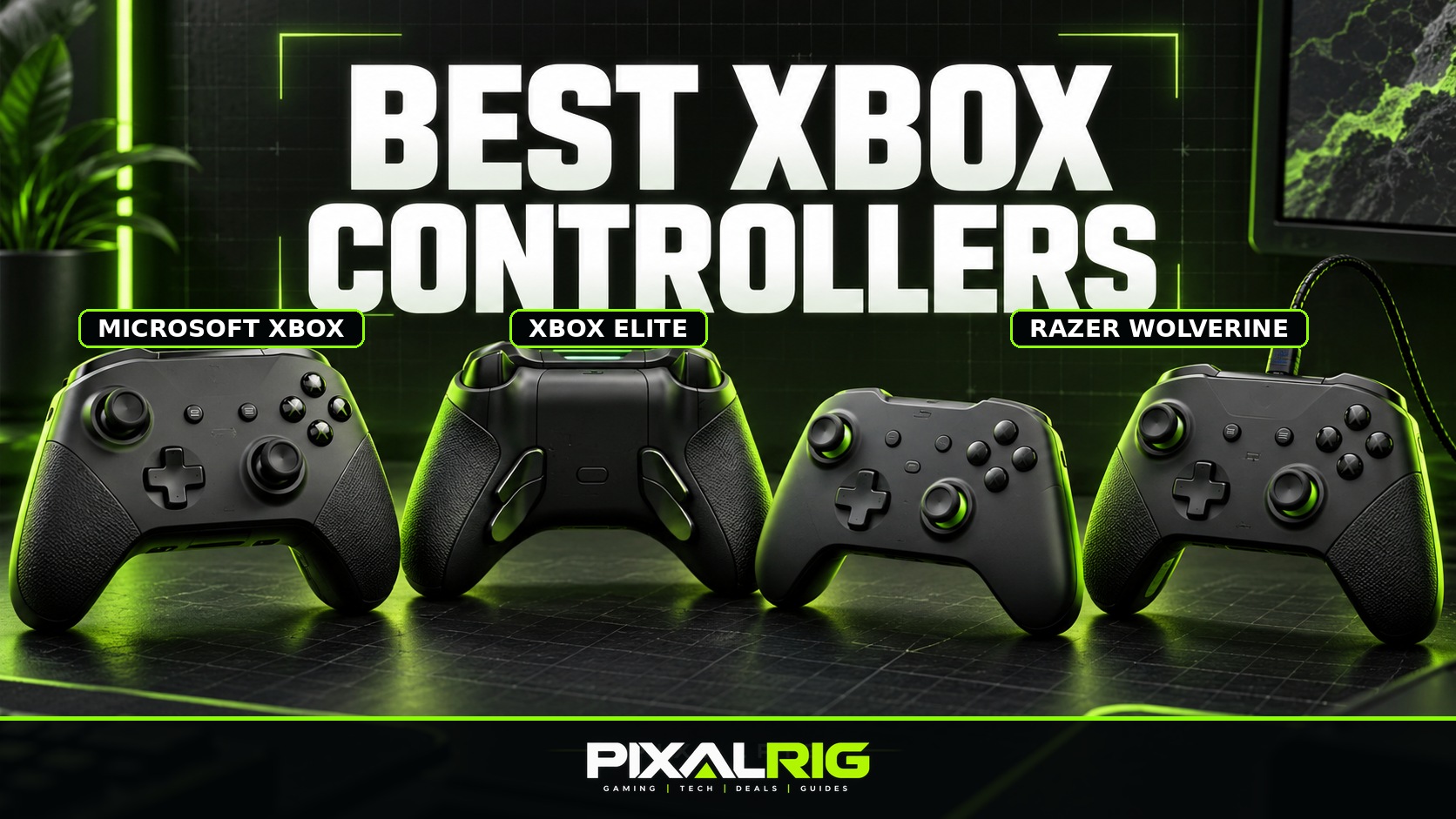 Microsoft Xbox, Xbox Elite and Razer controller options compared in a Pixalrig UK buying guide.